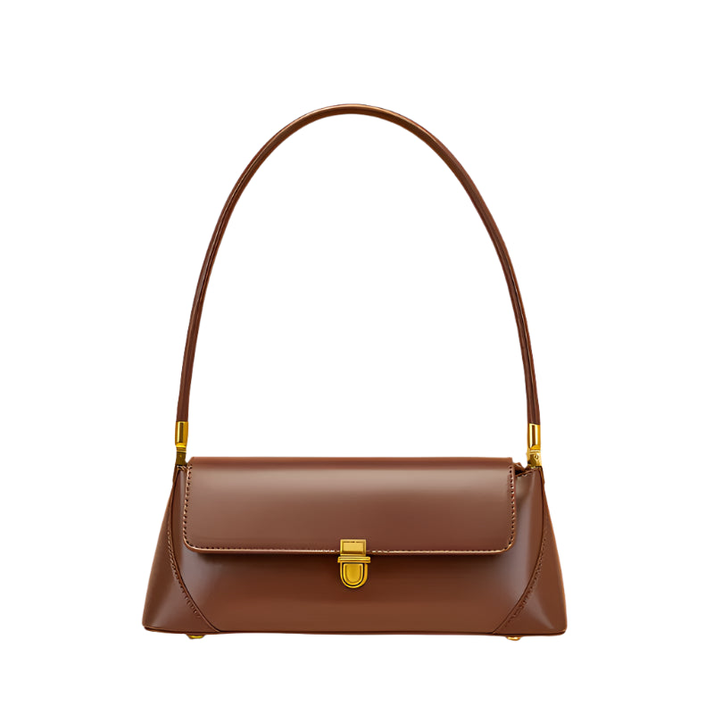 Cora Luxe Leather Baguette Shoulder Bag